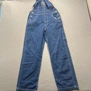 B.U.M. Equipment Denim Overalls Blue Carpenter Straight Leg Size Small 1394